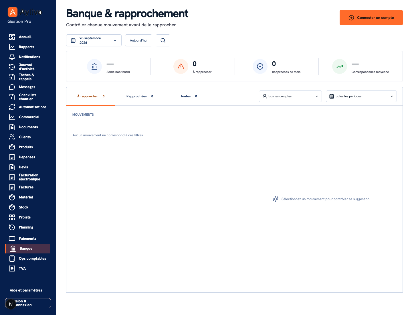 Banque et rapprochement Aylivo